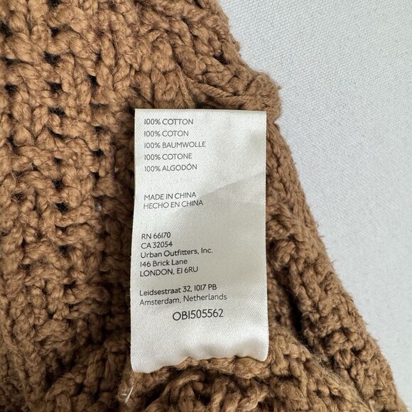 Free People Sweater Womens Small Brown Crop Chunky Knit Boho Hippie Festival - Picture 10 of 13